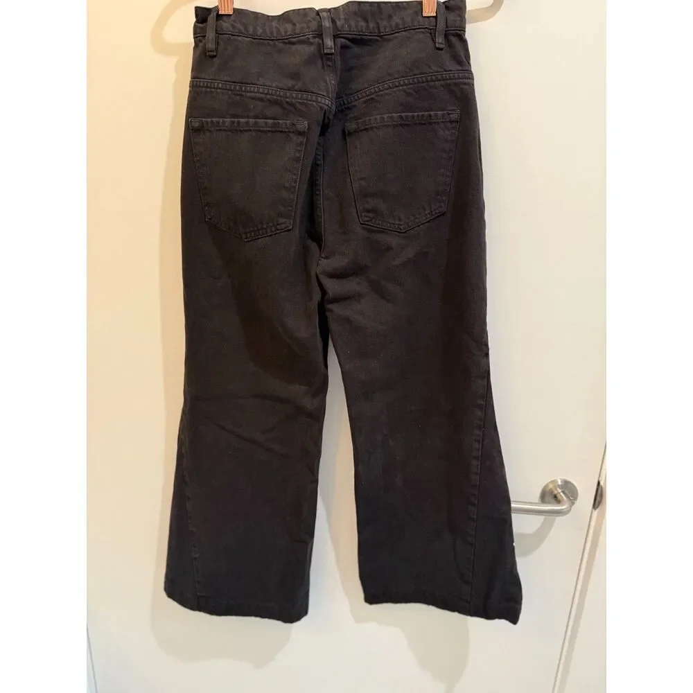 FRAME Le Baggy Palazzo Low Rise Wide Leg Black Jeans Size 26
